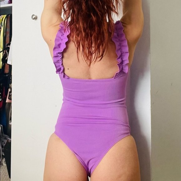 Swimsuit One Piece Ruffle Strap Swimwear Female Push Up Monokini Bikini - Picture 7 of 11